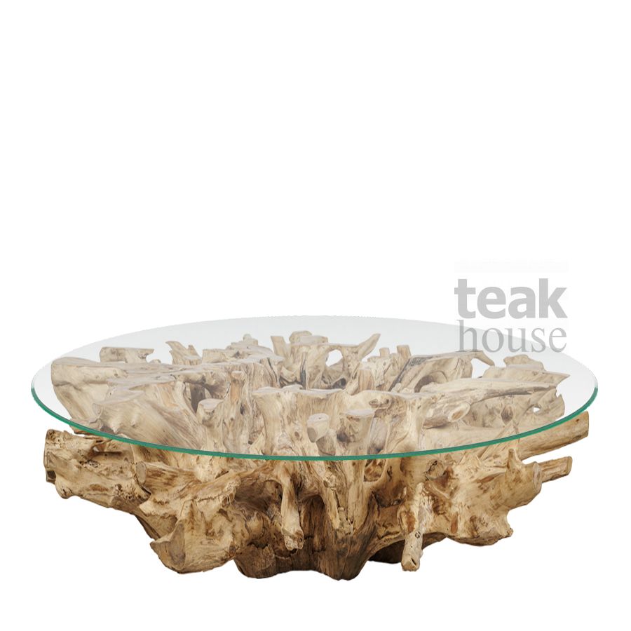 Стол кофейный из массива тика ROOT (РУТ) 160 (64417N) со стеклом