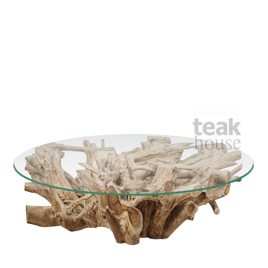 Стол кофейный из массива тика ROOT (РУТ) 160 (64418N) со стеклом