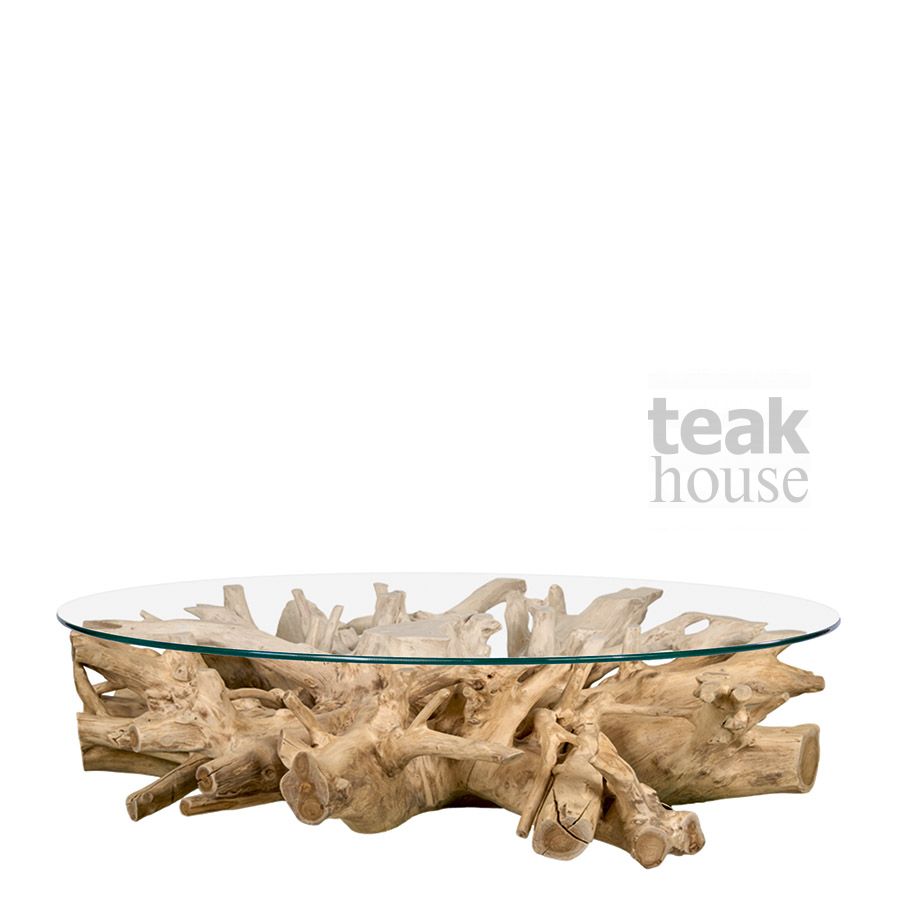 Стол кофейный из массива тика ROOT (РУТ) 160 (63652N) со стеклом