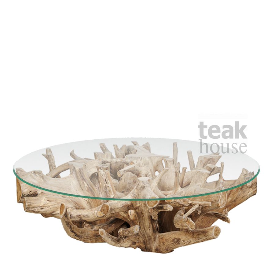 Стол кофейный из массива тика ROOT (РУТ) 160 (64415N) со стеклом