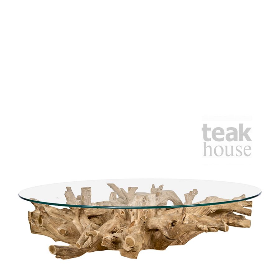 Стол кофейный из массива тика ROOT (РУТ) 160 (63651N) со стеклом