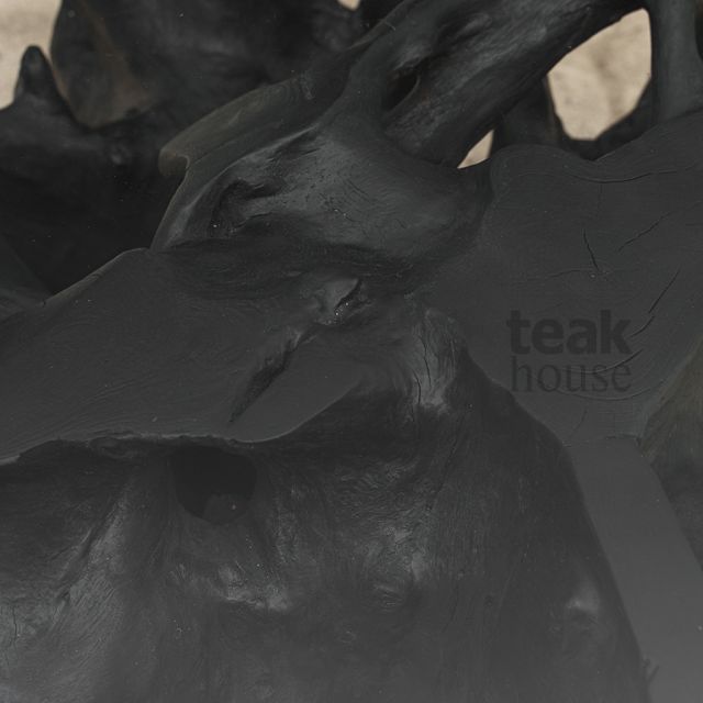 Стол кофейный из массива тика ROOT (РУТ) 100 со стеклом (71641B), фото 4
