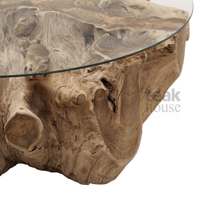 Стол кофейный из массива ROOT (РУТ) 100 со стеклом (71634N), фото 3