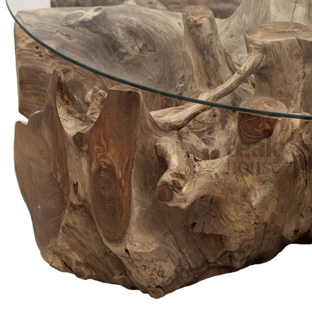 Стол кофейный из массива ROOT (РУТ) 100 со стеклом (71634N), фото 4