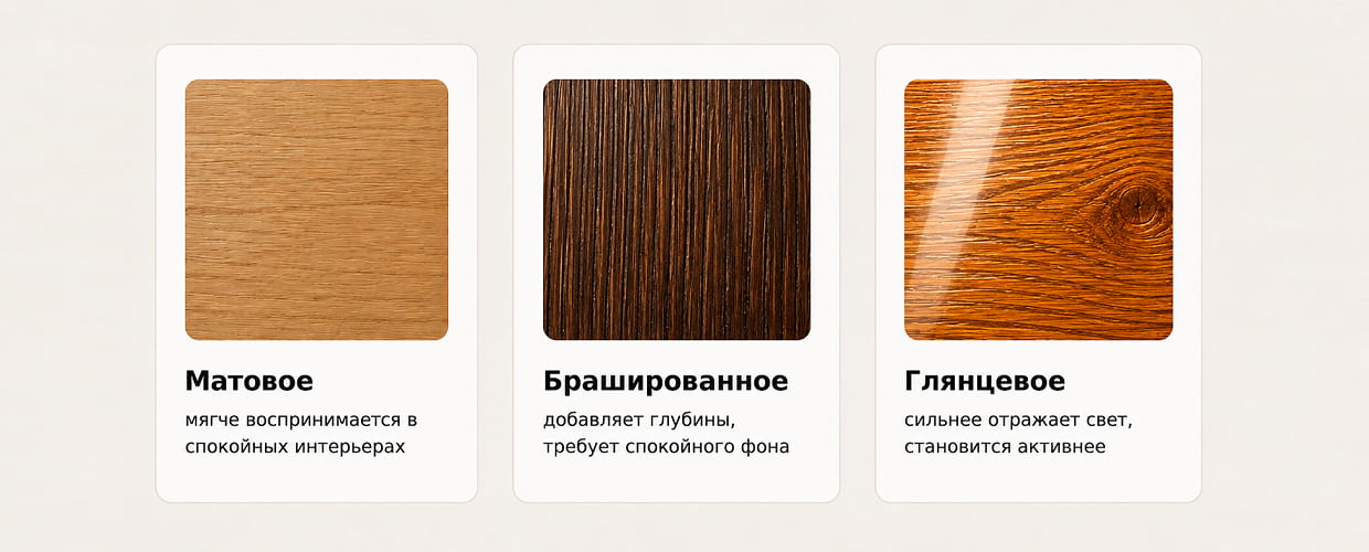 Фактура дерева важна не меньше цвета