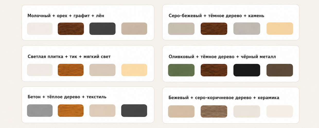 Готовые палитры сочетаний с деревом