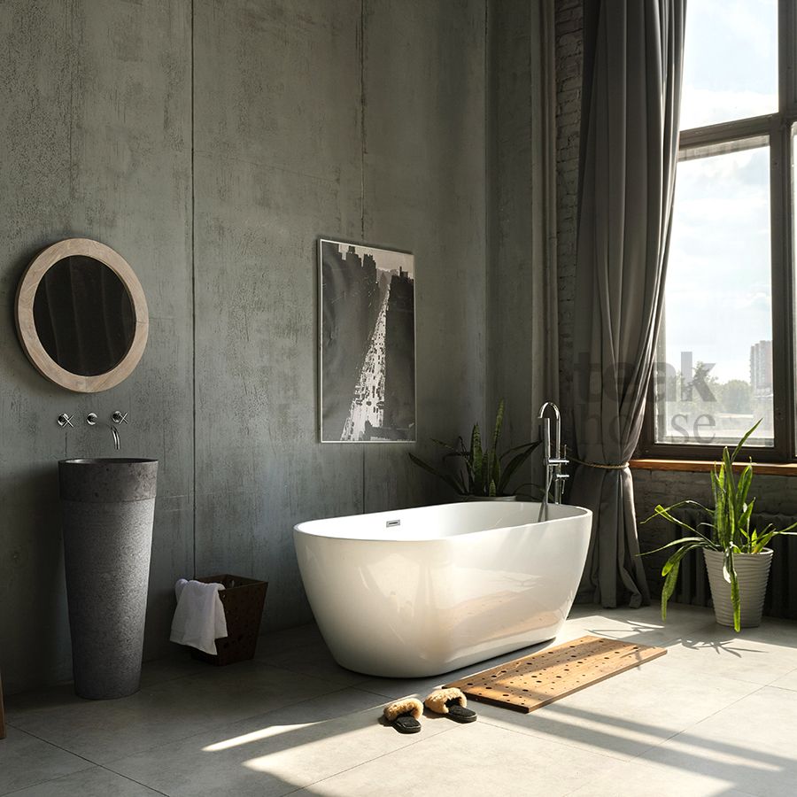 Раковина из натурального мрамора KELUD grey polished